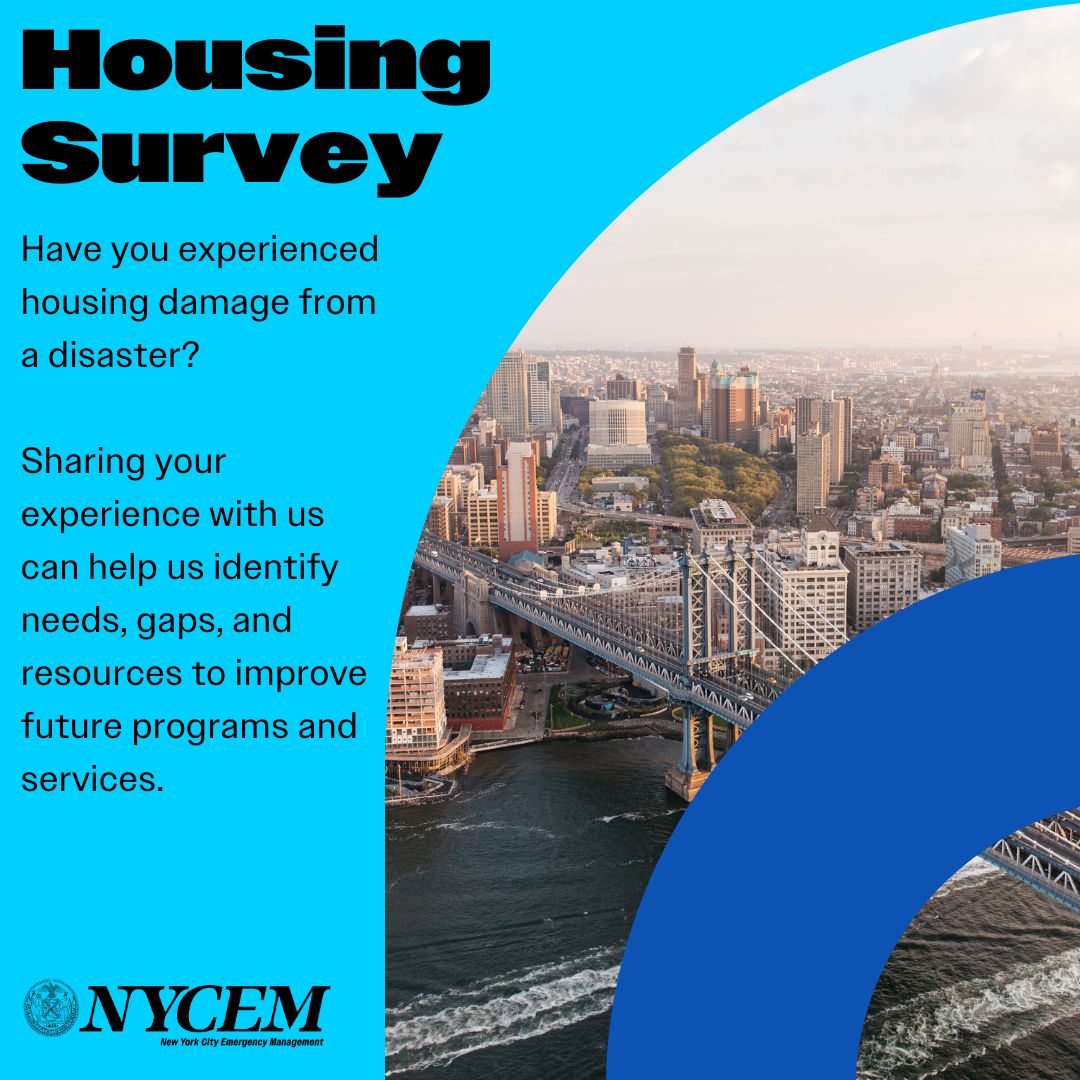 A picture of the Rockaways post Hurricane Sandy with text about the survey
                                           